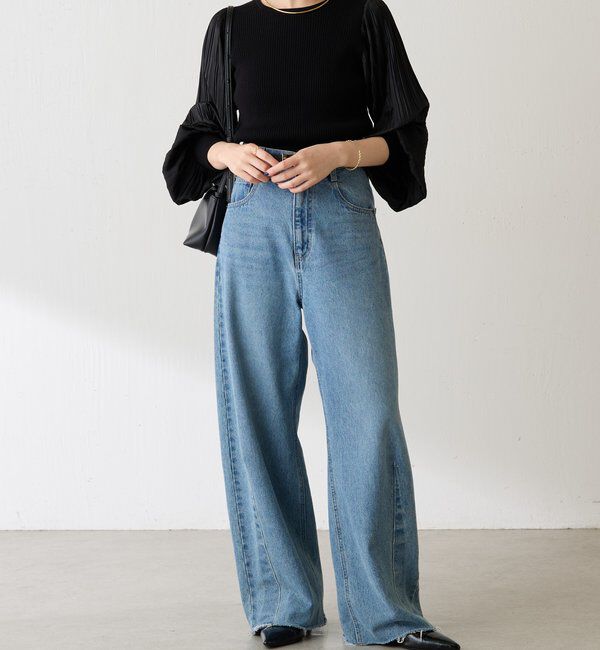  「袖プリーツコンパクトニット」|ニット・セーター|