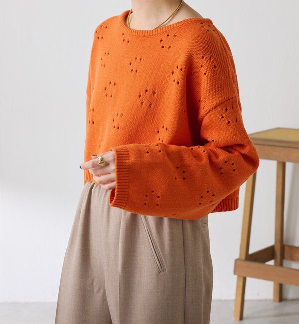  「透かし編みCニット」|ニット・セーター|
