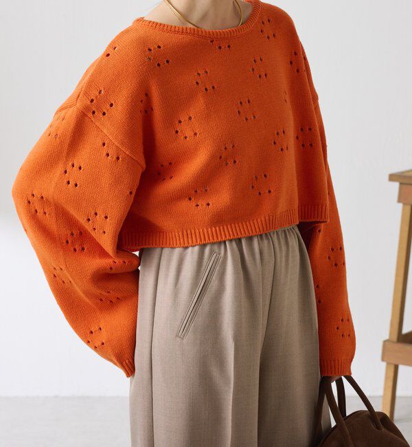  「透かし編みCニット」|ニット・セーター|