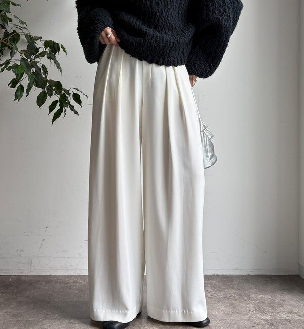  「【累計販売数3万枚突破/22色４サイズ展開！】タックワイドパンツ」|チノ|