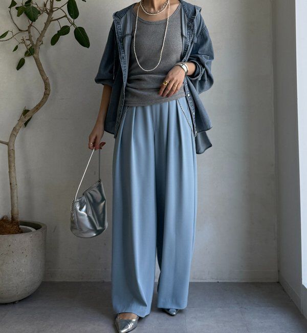  「【累計販売数3万枚突破/22色４サイズ展開！】タックワイドパンツ」|チノ|