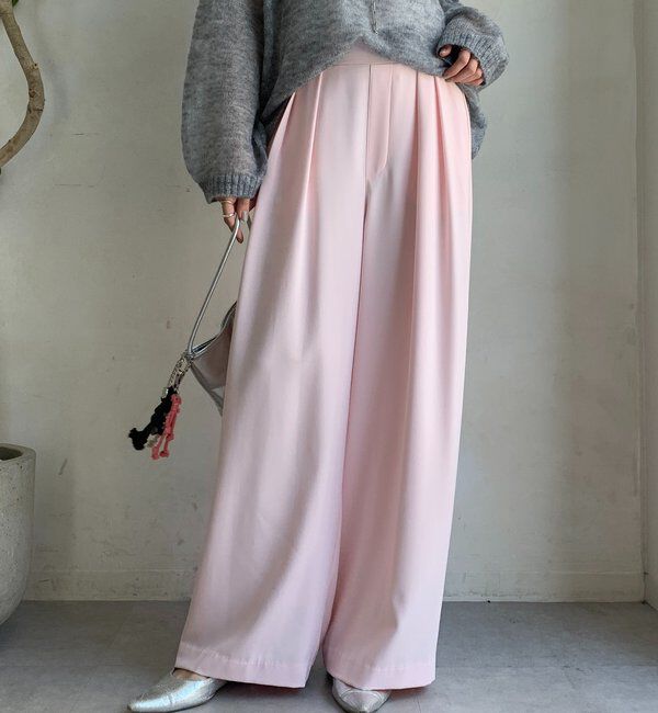  「【累計販売数3万枚突破/22色４サイズ展開！】タックワイドパンツ」|チノ|