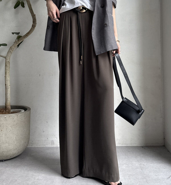  「【累計販売数3万枚突破/22色４サイズ展開！】タックワイドパンツ」|チノ|