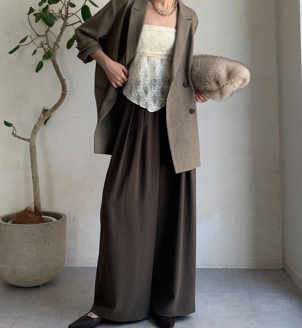  「【累計販売数3万枚突破/22色４サイズ展開！】タックワイドパンツ」|チノ|