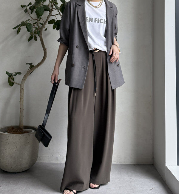  「【累計販売数3万枚突破/22色４サイズ展開！】タックワイドパンツ」|チノ|