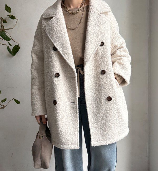  「【WEB限定】ボアダウンダブルテーラードコート」|その他|