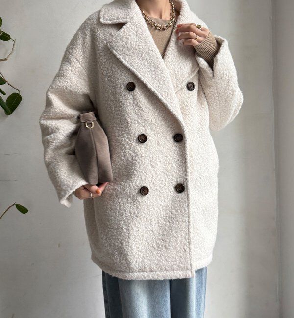  「【WEB限定】ボアダウンダブルテーラードコート」|その他|