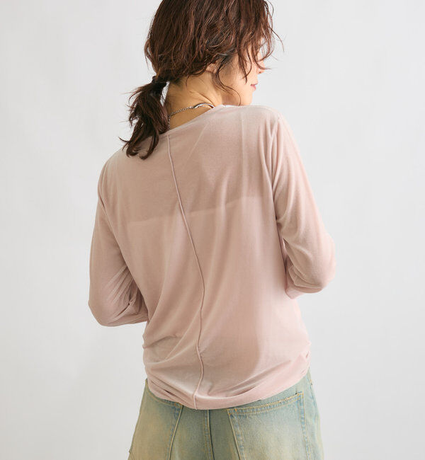  「【1枚でも様になる】シアーベロアロンT」|Tシャツ・カットソー|