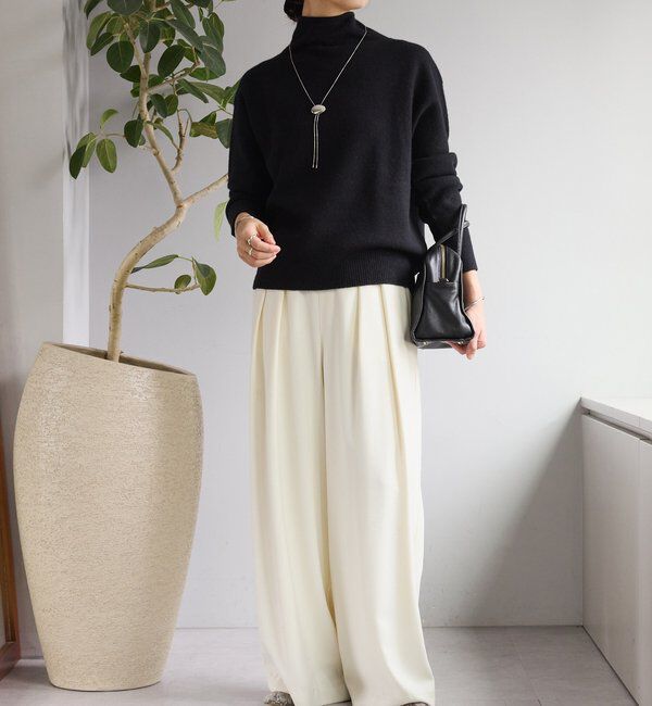  「【5色展開/万能トップス】ウール100NEWボトルネックニット」|ニット・セーター|