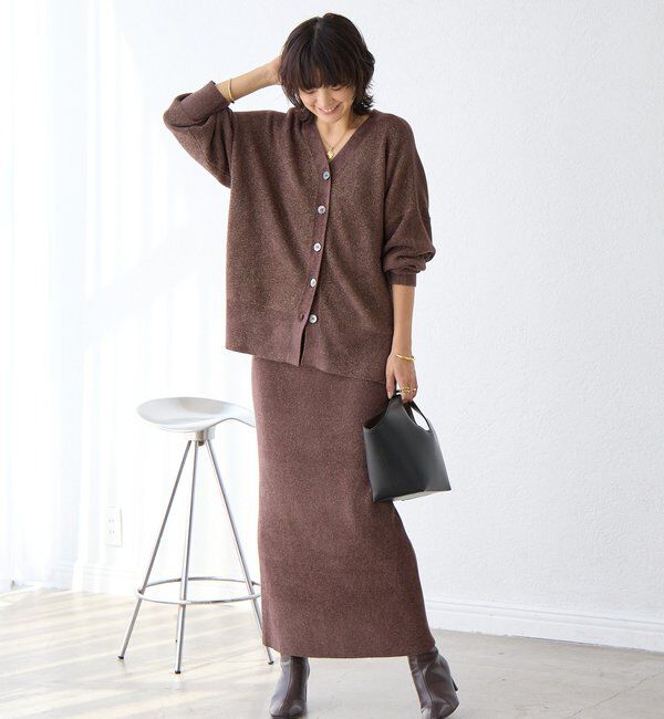  「【上品な輝き】ラメモール2WAYカーデ」|ニット・セーター|