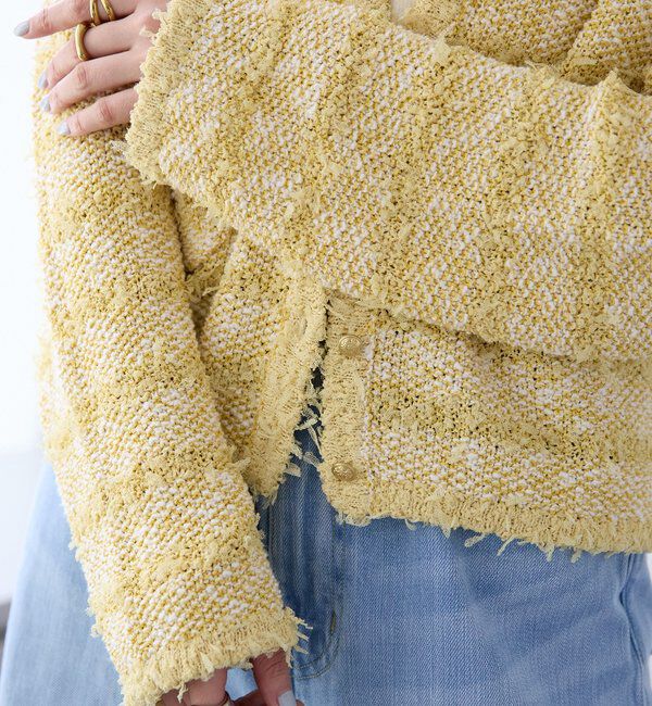  「予約【上品見え】ツイードショートカーディガン」|カーディガン|