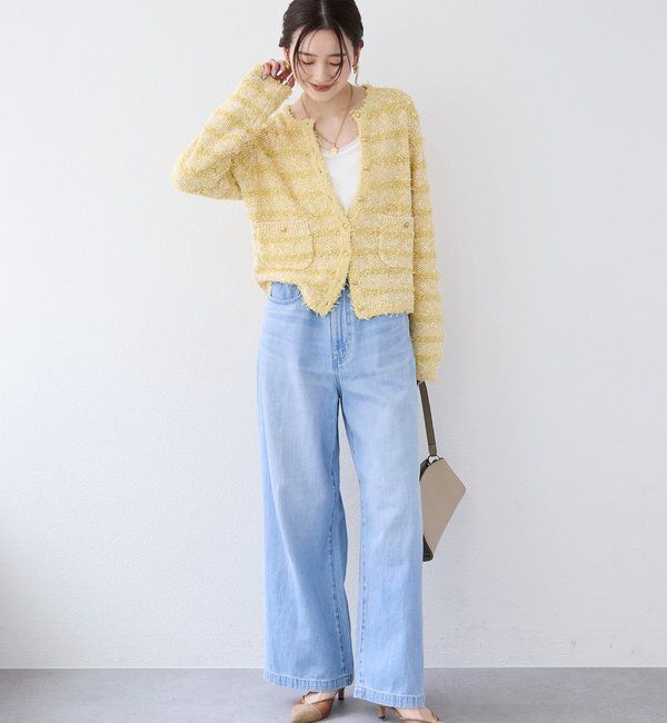  「予約【上品見え】ツイードショートカーディガン」|カーディガン|