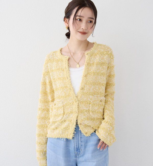  「予約【上品見え】ツイードショートカーディガン」|カーディガン|