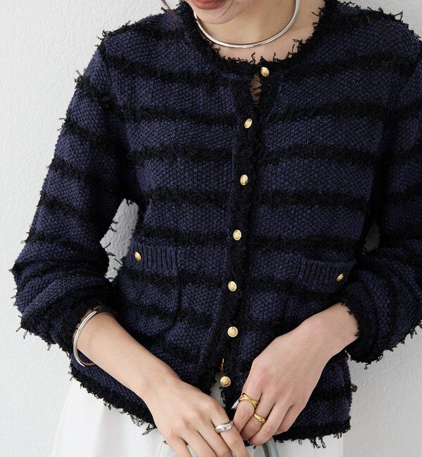  「予約【上品見え】ツイードショートカーディガン」|カーディガン|