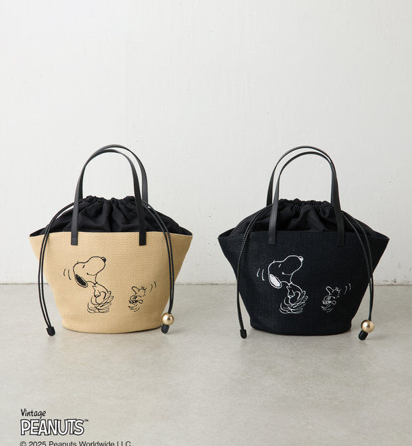  「【再値下げ】《PEANUTS&times;russetコラボ》カゴトートバッグ大」|トートバッグ|