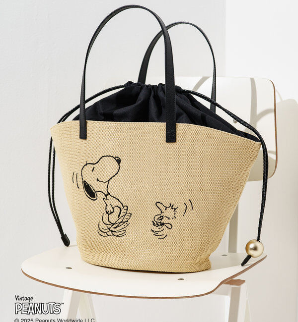  「【再値下げ】《PEANUTS&times;russetコラボ》カゴトートバッグ大」|トートバッグ|
