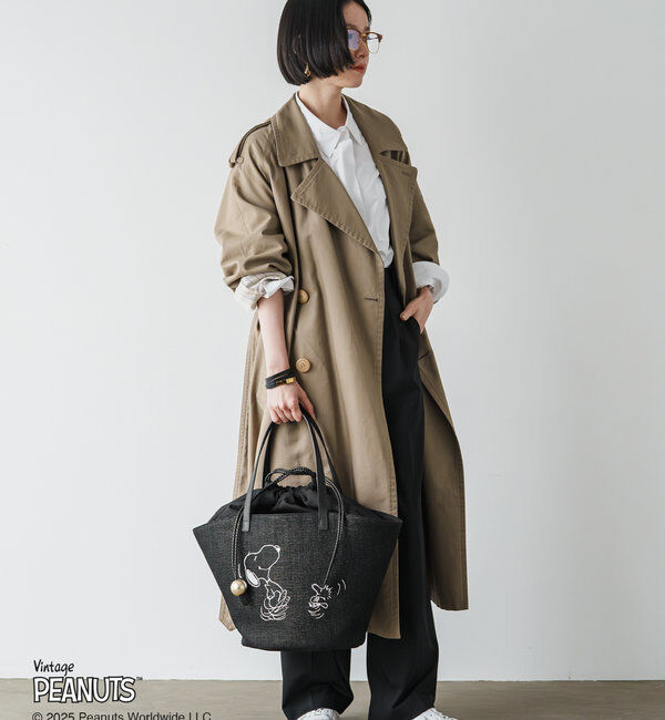  「【再値下げ】《PEANUTS&times;russetコラボ》カゴトートバッグ大」|トートバッグ|