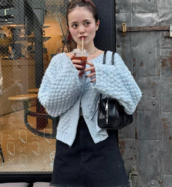  「ポコポコニットカーディガン」|カーディガン|