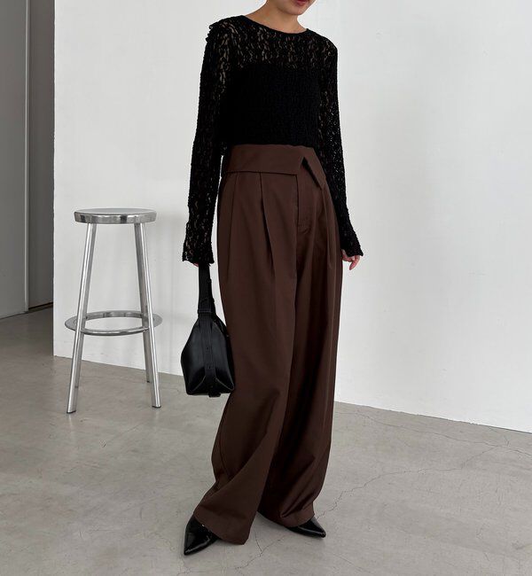  「【前後2WAY/オケージョンにも◎】レースUネックトップス」|Tシャツ・カットソー|