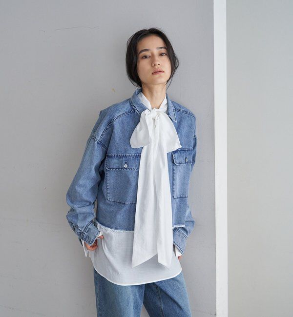  「【26SS予約】デニムオーバーショートシャツ」|シャツ・ブラウス|