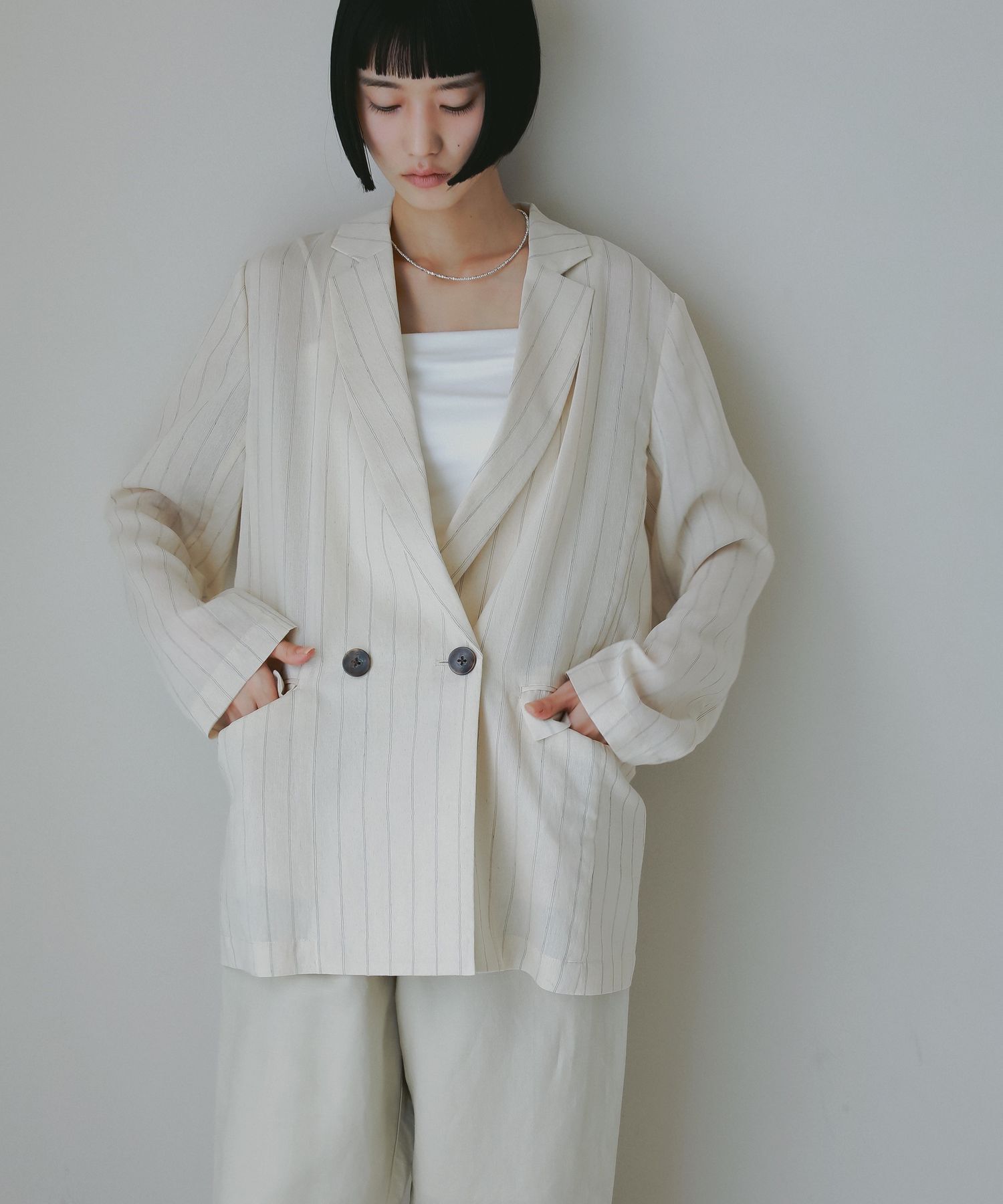 A part by 「シアーWジャケット」|その他|ストライプ３