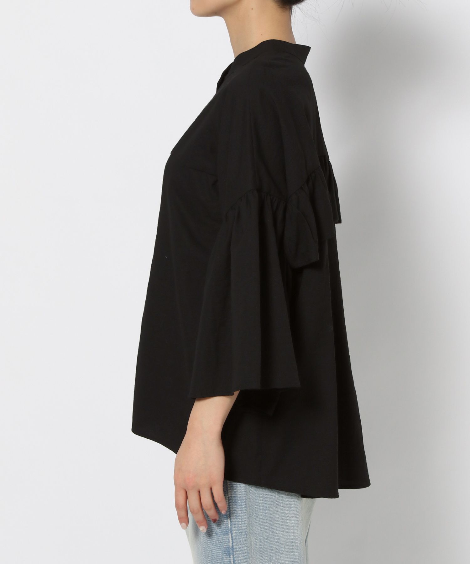 LOWRYS FARM「バンドフリル８分袖」|シャツ・ブラウス|