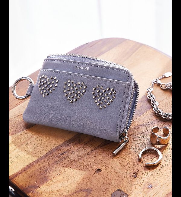 collex「【WEB限定】【BEAURE/ヴュレ】ハートスタッズフラグメントケース」|財布|ライトブルー