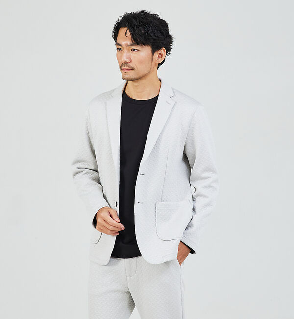 ABAHOUSE「【セットアップ対応/MASCHILE】3Dジャガード ジャケット」|その他|グレージュ