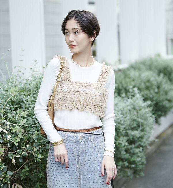 Rouge vif「スター＆ハート柄チュールフリルビスチェ」|シャツ・ブラウス|