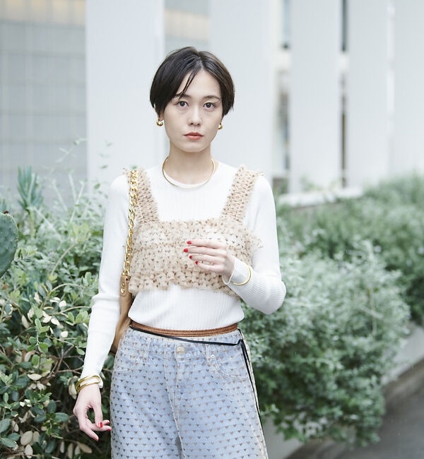 Rouge vif「スター＆ハート柄チュールフリルビスチェ」|シャツ・ブラウス|