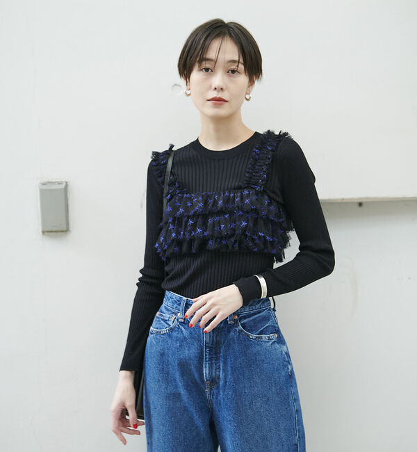 Rouge vif「スター＆ハート柄チュールフリルビスチェ」|シャツ・ブラウス|