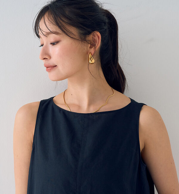 Rouge vif「麻混ノースリーブ 後ろタックワンピース」|ワンピース|