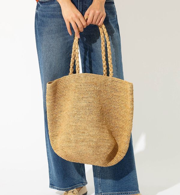 Rouge vif「【MADE IN MADA /メイドインマダ】ALICE MM BAG：ラフィア」|かごバッグ|モカ