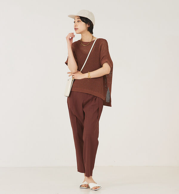 qualite「メッシュコットンスクエアニット」|ニット・セーター|