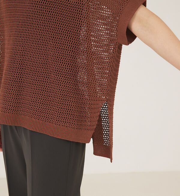 qualite「メッシュコットンスクエアニット」|ニット・セーター|