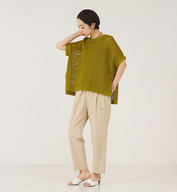 qualite「メッシュコットンスクエアニット」|ニット・セーター|