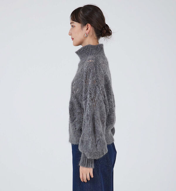 qualite「モヘアケーブルニット」|ニット・セーター|