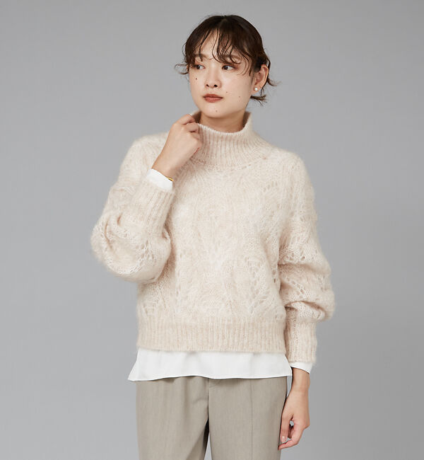 qualite「モヘアケーブルニット」|ニット・セーター|