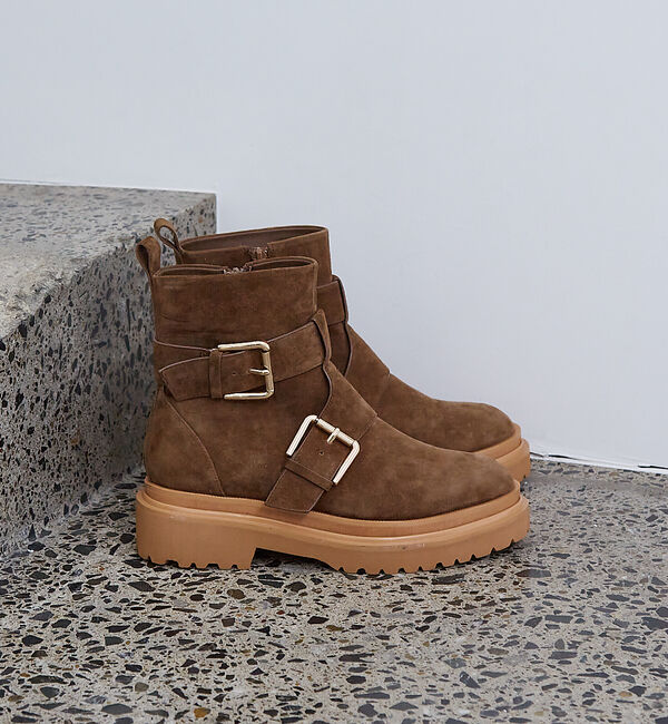 AU BANNISTER「バイカーボリュームソールブーツ」|ショートブーツ|ブラウン