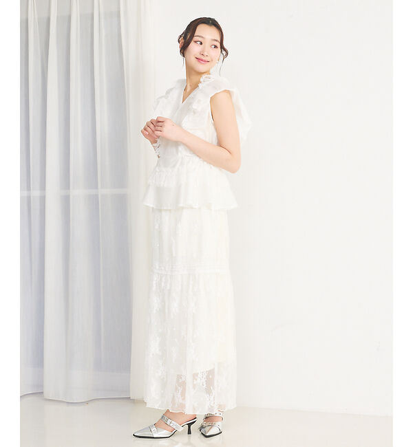 SELFIST「パフショルダーノースリーブフリルブラウス」|シャツ・ブラウス|