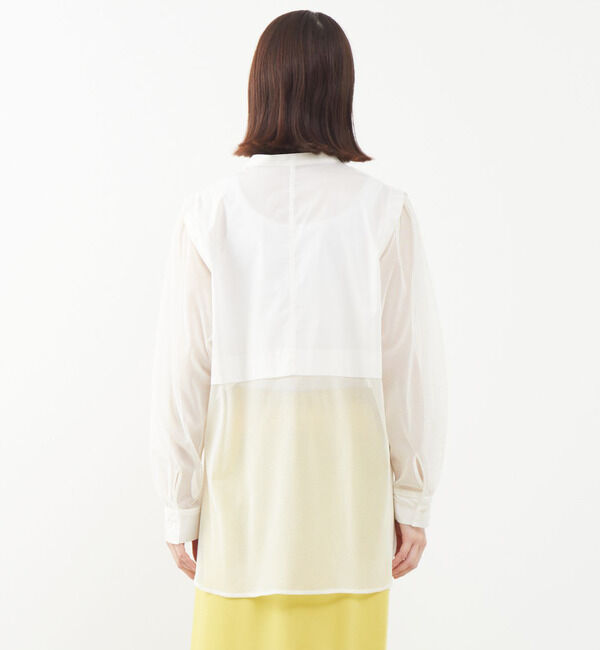 SOFFITTO「コットン&times;チュールMIXブラウス」|シャツ・ブラウス|