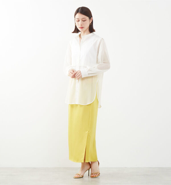 SOFFITTO「コットン&times;チュールMIXブラウス」|シャツ・ブラウス|