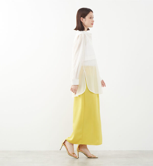 SOFFITTO「コットン&times;チュールMIXブラウス」|シャツ・ブラウス|