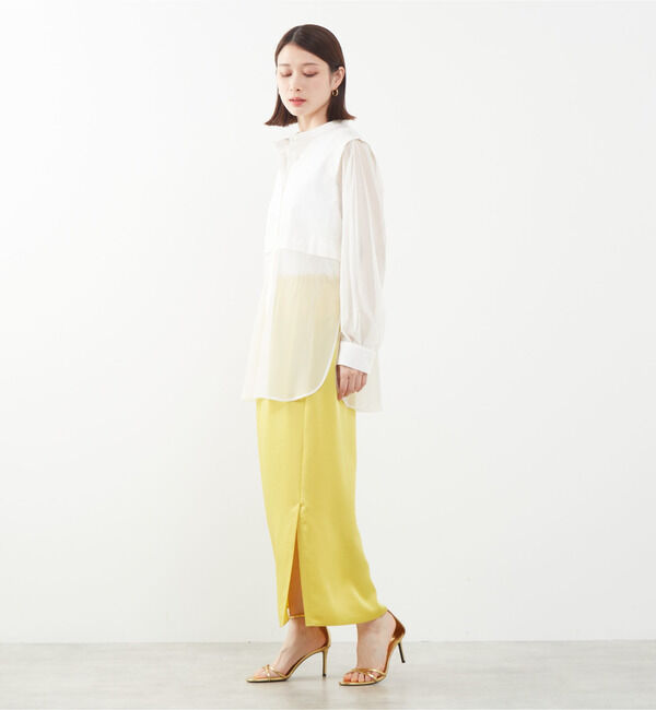 SOFFITTO「コットン&times;チュールMIXブラウス」|シャツ・ブラウス|