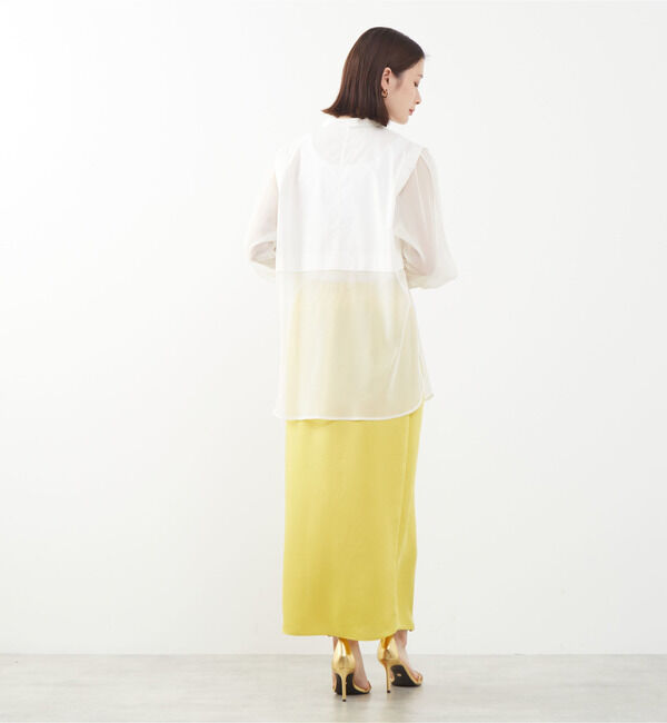 SOFFITTO「コットン&times;チュールMIXブラウス」|シャツ・ブラウス|