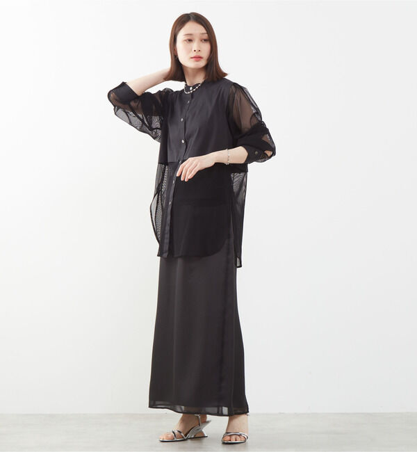 SOFFITTO「コットン&times;チュールMIXブラウス」|シャツ・ブラウス|