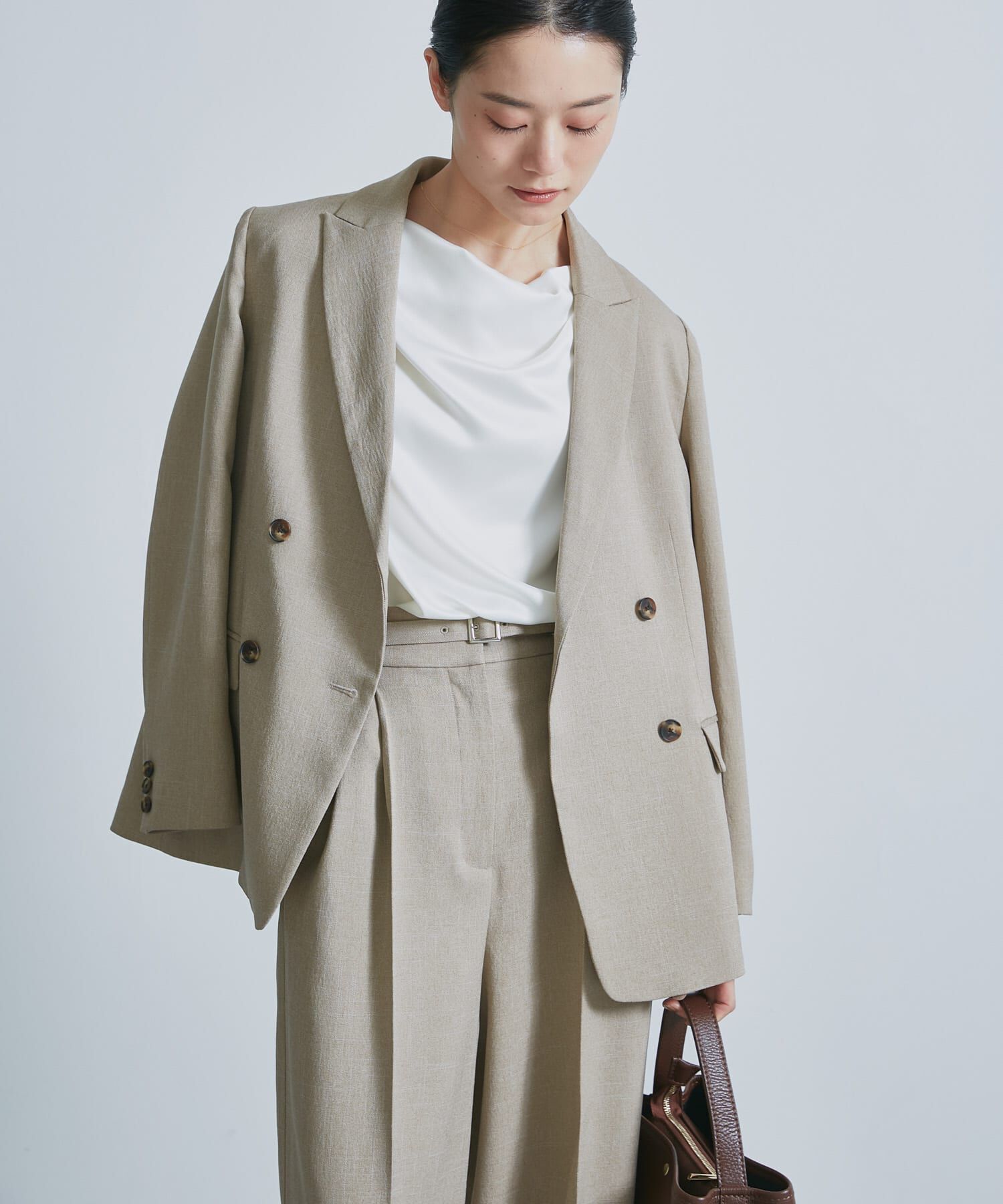 URBAN RESEARCH ROSSO「ドレープネックサテンブラウス」|シャツ・ブラウス|