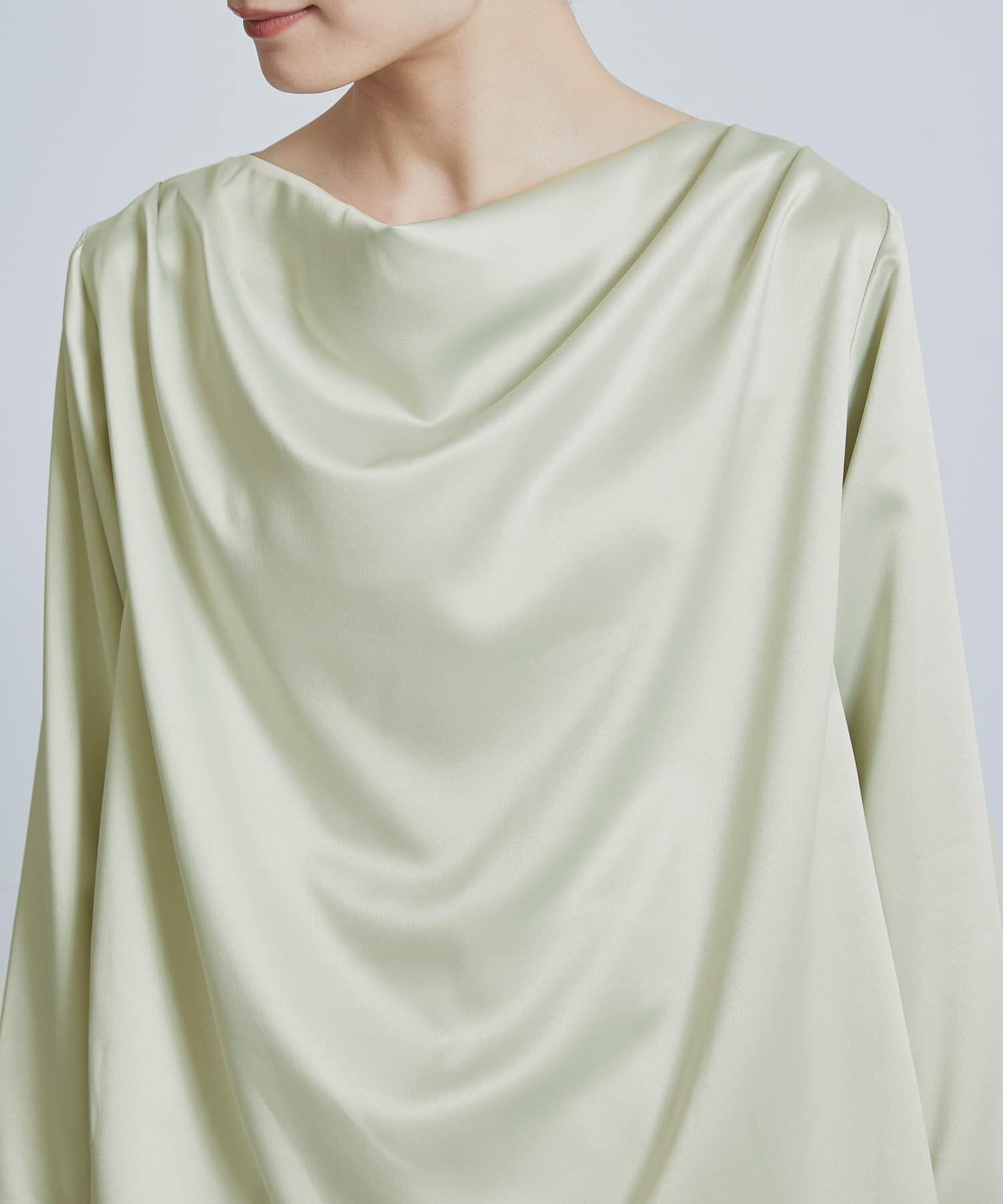 URBAN RESEARCH ROSSO「ドレープネックサテンブラウス」|シャツ・ブラウス|