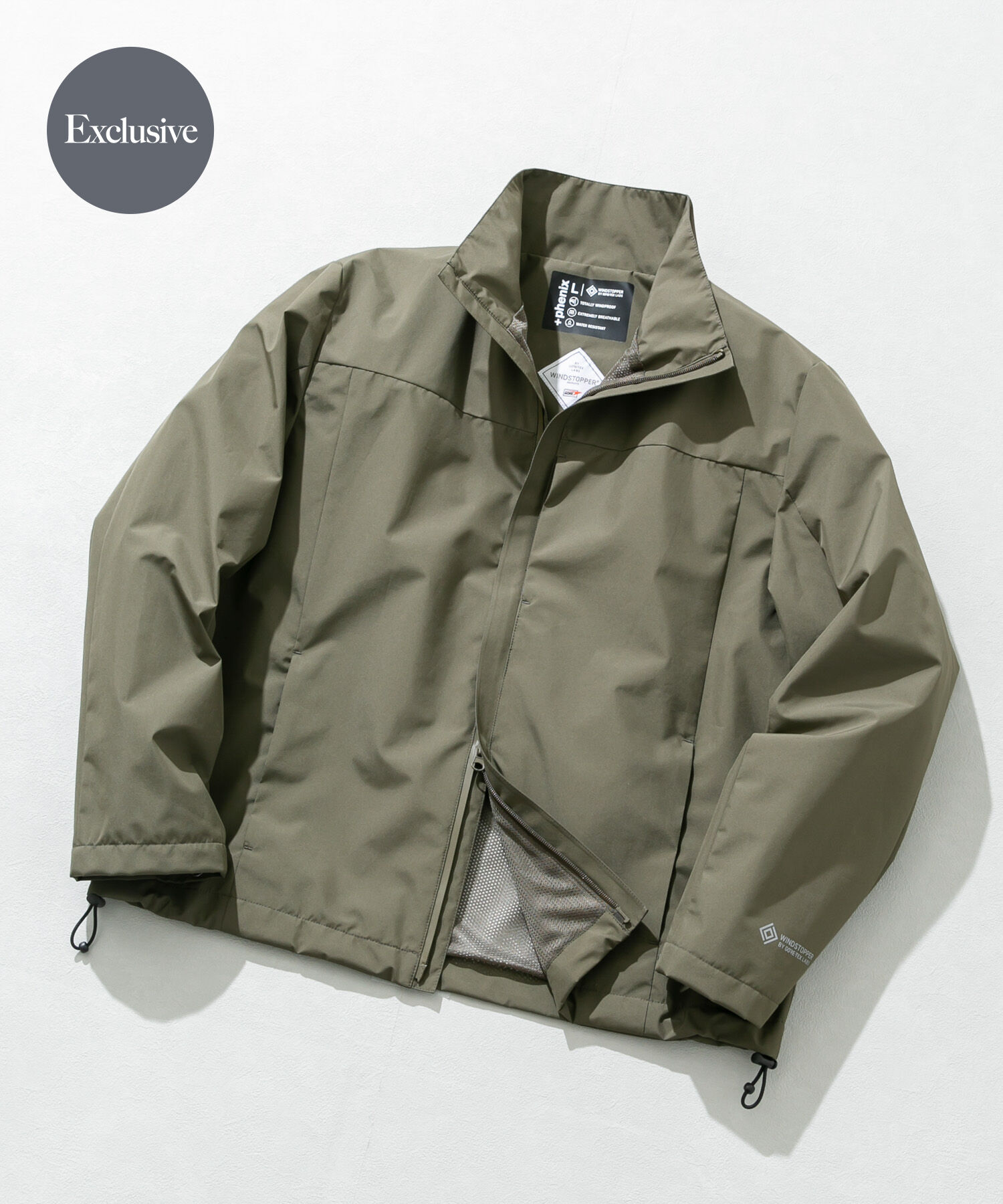 URBAN RESEARCH ROSSO「『別注』+phenix　WINDSTOPPER by GORE-TEX LABS スタンドブルゾン」|ブルゾン・スタジャン|カーキ