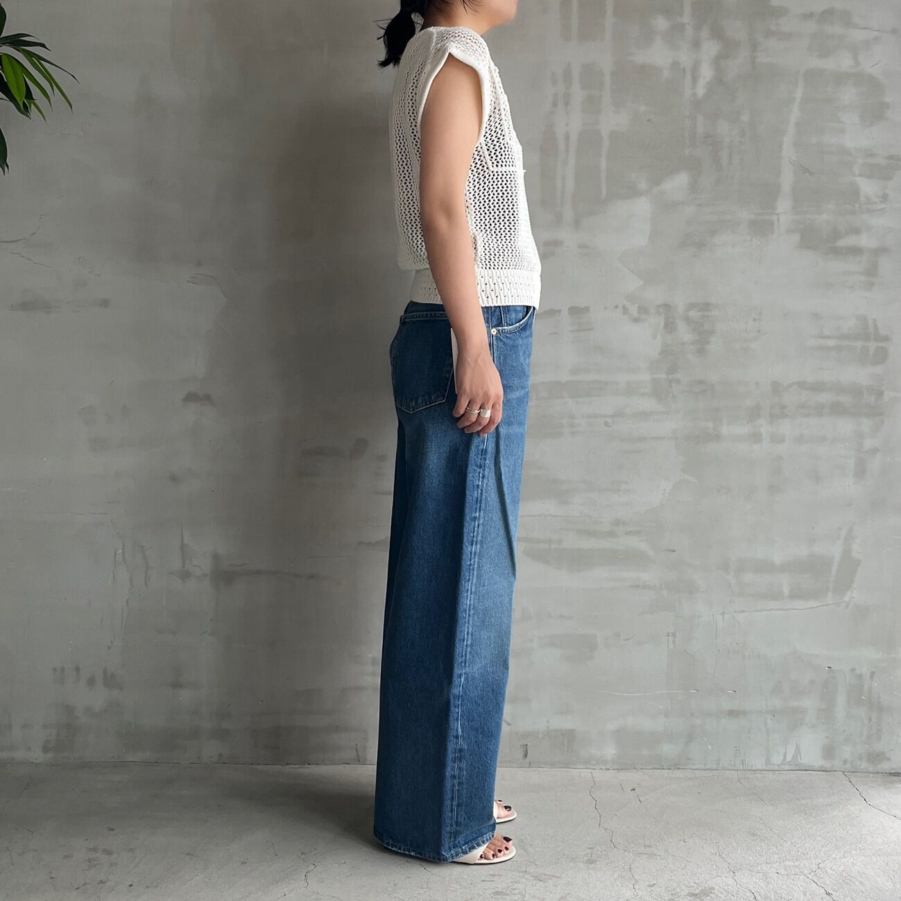  「uca MESH x EMBROIDAERY NOSLEEVE」|Tシャツ・カットソー|